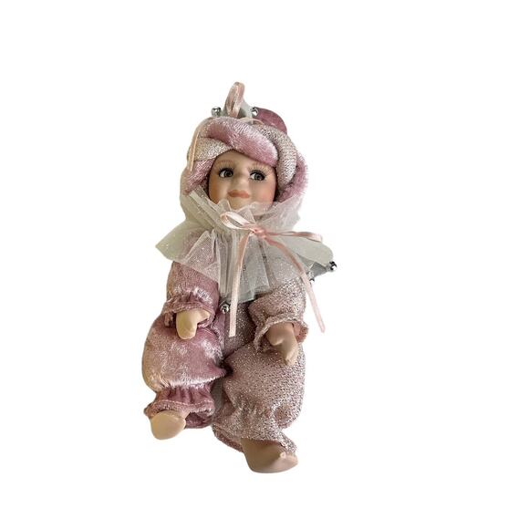 Vintage 1980s Venetian Porcelain Jester Baby Doll 7.5 Inches Decor Collection - Picture 8 of 8